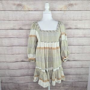 Free People Cozy Striped Mini Dress Boho Striped Knit Medium